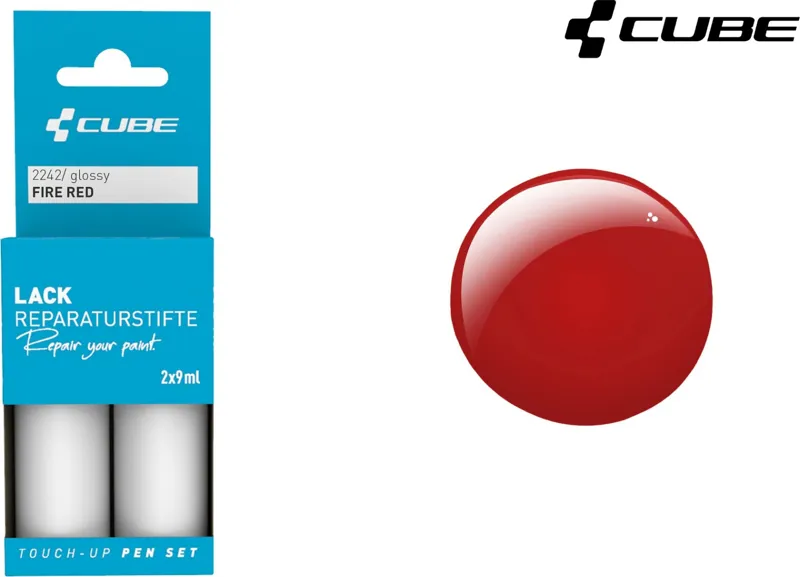 Cube Touch Up Paint Pen Set Fire Red Glossy 2242 30ml